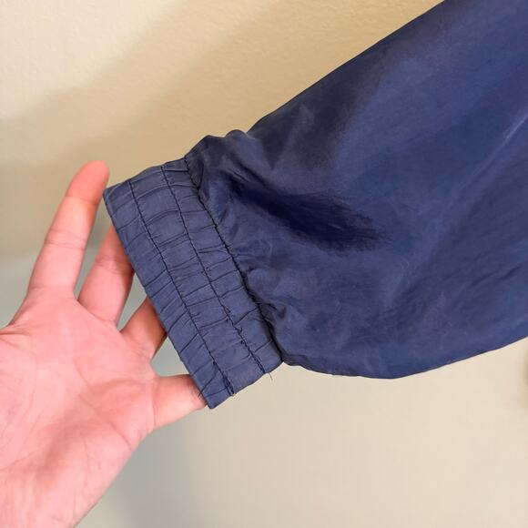 Vintage 80s 90s Robert Stock Bomber Jacket Mens Medium Blue 100% Silk Full Zip - Picture 4 of 7